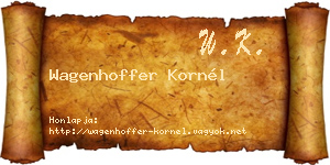 Wagenhoffer Kornél névjegykártya